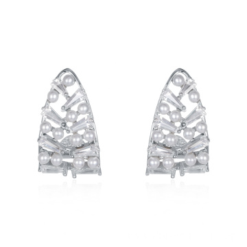 Genuine Pearl Silver Jewelry 925 Sterling Earings